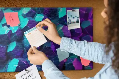 Geometric Printed Cork Memo Board