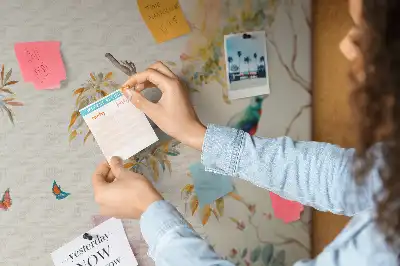 Floral and bird pattern cork memo board