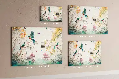Floral and bird pattern cork memo board