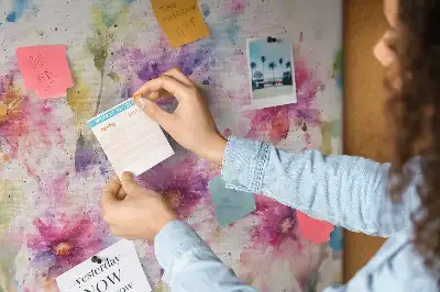 Printed Cork Board Painted flowers