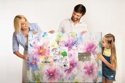 Printed Cork Board Painted flowers