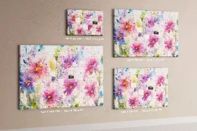 Printed Cork Board Painted flowers
