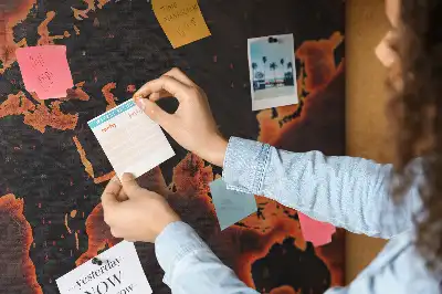 World map cork memo board
