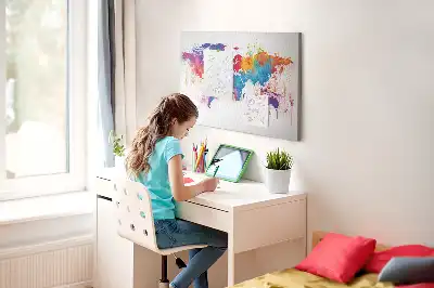 World Map Printed Cork Memo Board