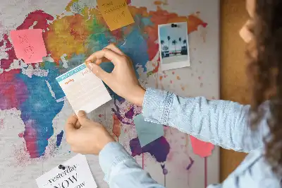 Printed Cork Memo Board World map