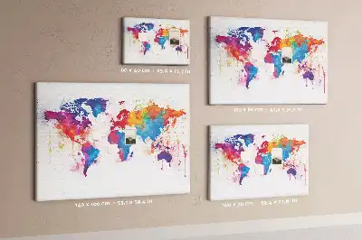 Printed Cork Memo Board World map