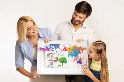 Printed Cork Memo Board World map