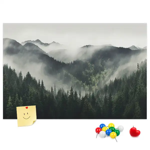 Printed Cork Memo Board Forest landscape