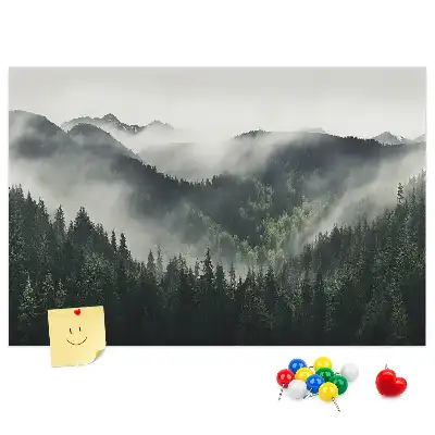 Printed Cork Memo Board Forest landscape