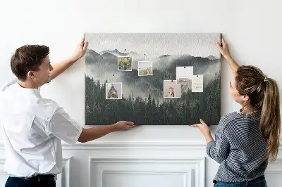 Printed Cork Memo Board Forest landscape