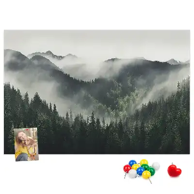 Printed Cork Memo Board Forest landscape