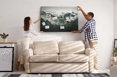 Printed Cork Memo Board Forest landscape