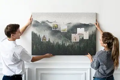 Printed Cork Memo Board Forest landscape