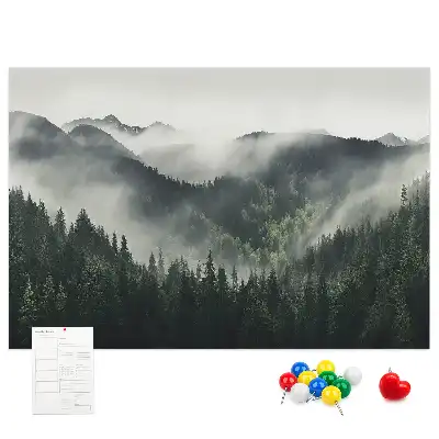 Printed Cork Memo Board Forest landscape