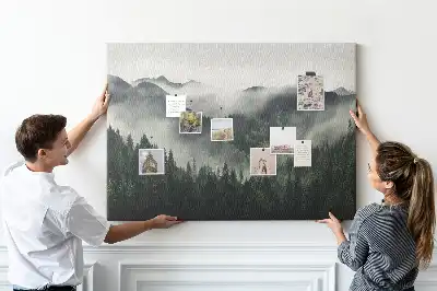 Printed Cork Memo Board Forest landscape