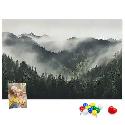 Printed Cork Memo Board Forest landscape