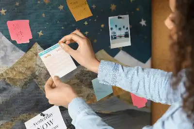 Printed Cork Board Mountains at night