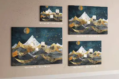 Printed Cork Board Mountains at night