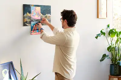 Printed Cork Board Mountains at night