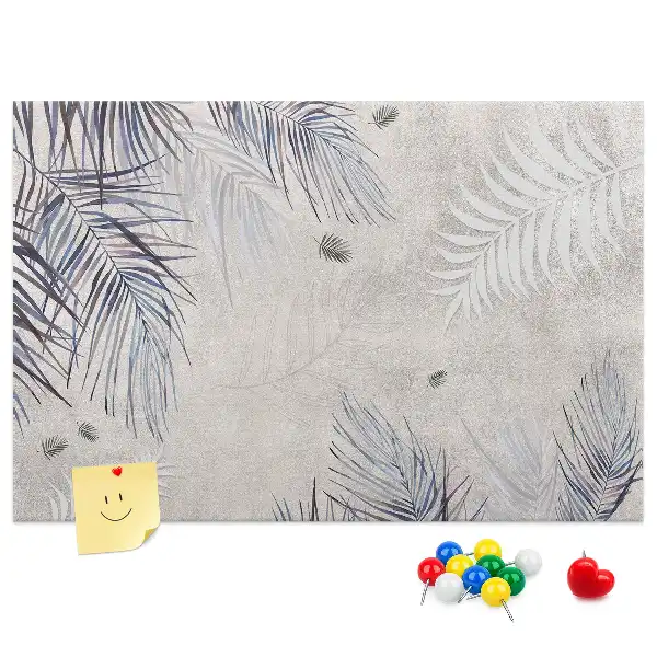 Printed Palm Leaf Cork Memo Board