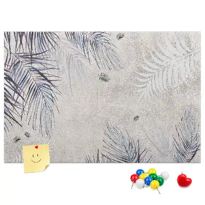 Printed Cork Memo Board Palm leaf