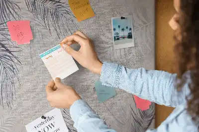 Printed Palm Leaf Cork Memo Board