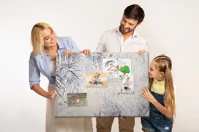 Printed Palm Leaf Cork Memo Board