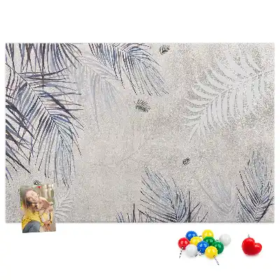 Printed Palm Leaf Cork Memo Board