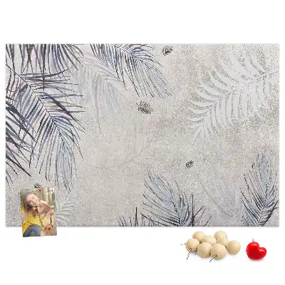 Printed Palm Leaf Cork Memo Board
