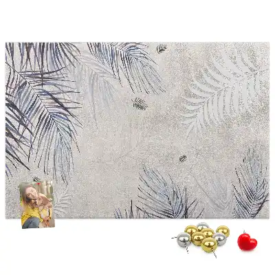 Printed Palm Leaf Cork Memo Board