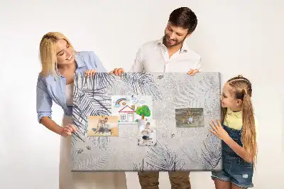 Printed Palm Leaf Cork Memo Board