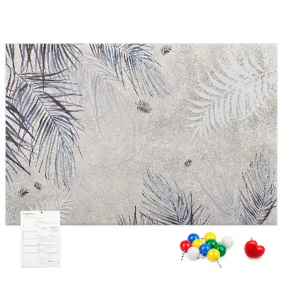 Printed Palm Leaf Cork Memo Board