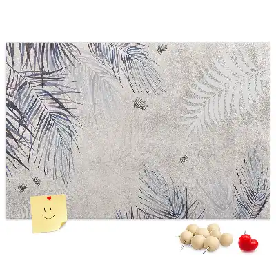 Printed Palm Leaf Cork Memo Board