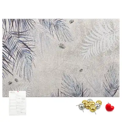 Printed Palm Leaf Cork Memo Board
