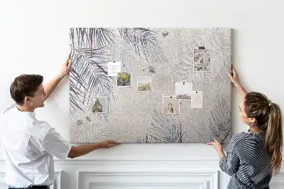 Printed Palm Leaf Cork Memo Board