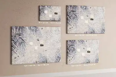 Printed Palm Leaf Cork Memo Board