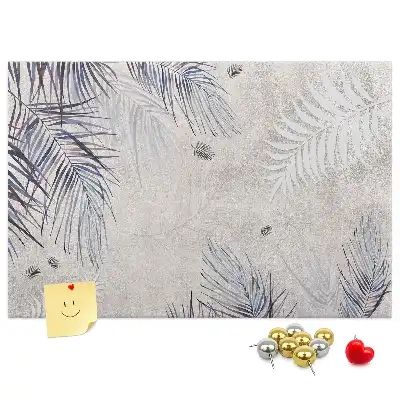 Printed Palm Leaf Cork Memo Board