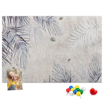 Printed Palm Leaf Cork Memo Board