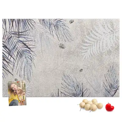 Printed Palm Leaf Cork Memo Board