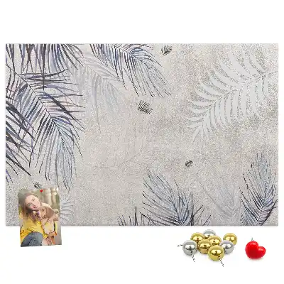 Printed Palm Leaf Cork Memo Board