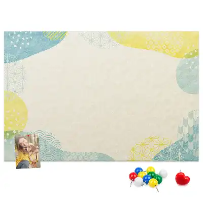 Printed cork board with decorative frame