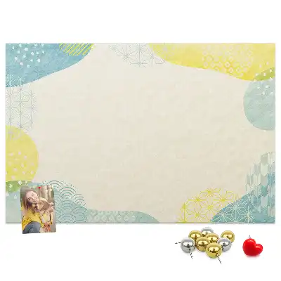 Printed cork board with decorative frame