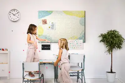Printed cork board with decorative frame