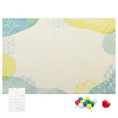 Printed cork board with decorative frame