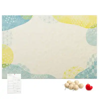 Printed cork board with decorative frame