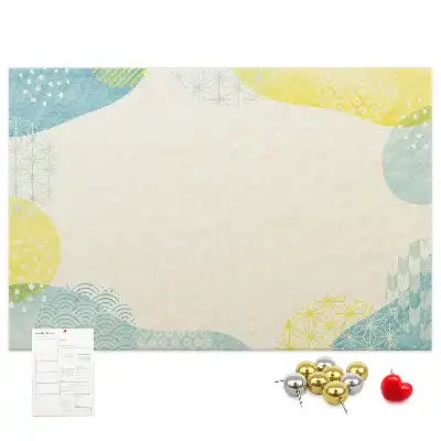 Printed cork board with decorative frame