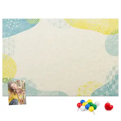 Printed cork board with decorative frame