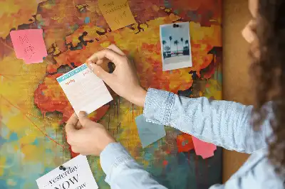 World Map Printed Cork Memo Board