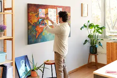 World Map Printed Cork Memo Board