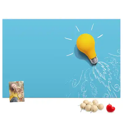 Cork memo board Light bulb drawing